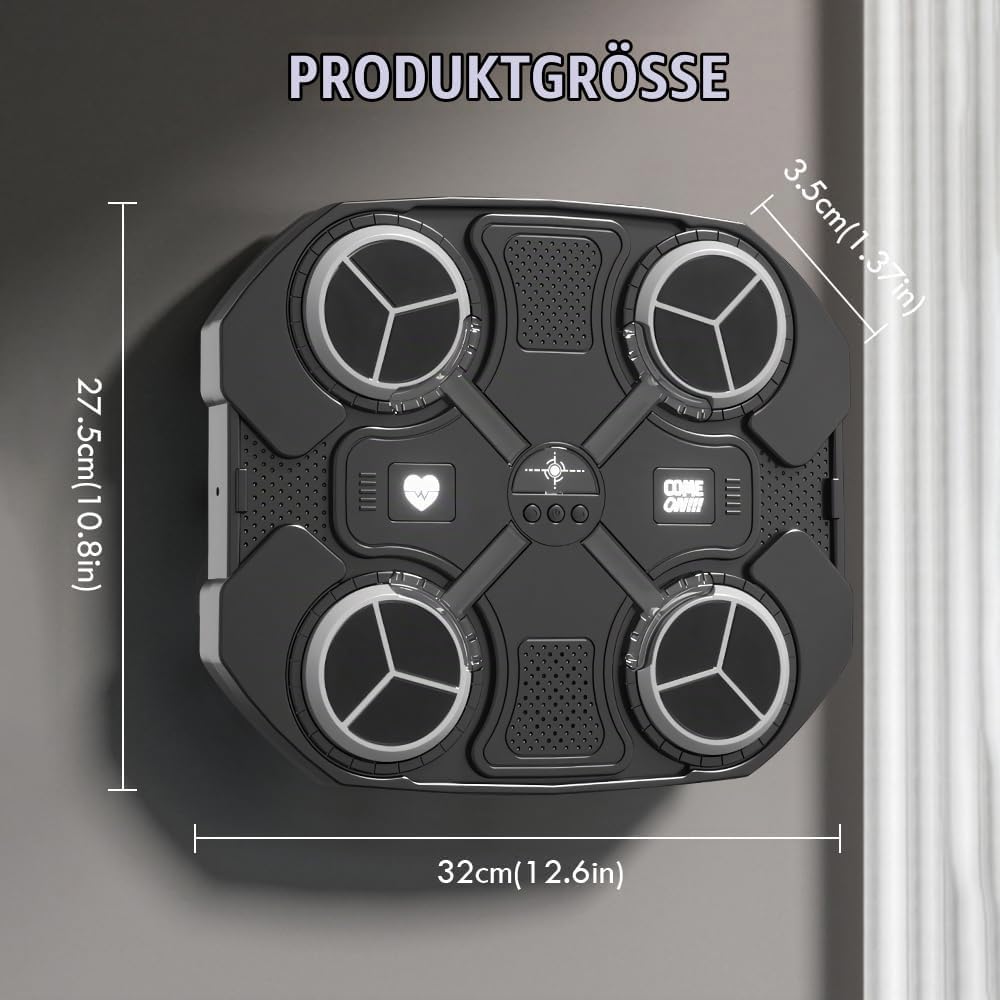 OneNine Bluetooth Music Boxing Machine, Boxmaschine mit Musik, Wandmontiertes Boxziel, LED Musik Box