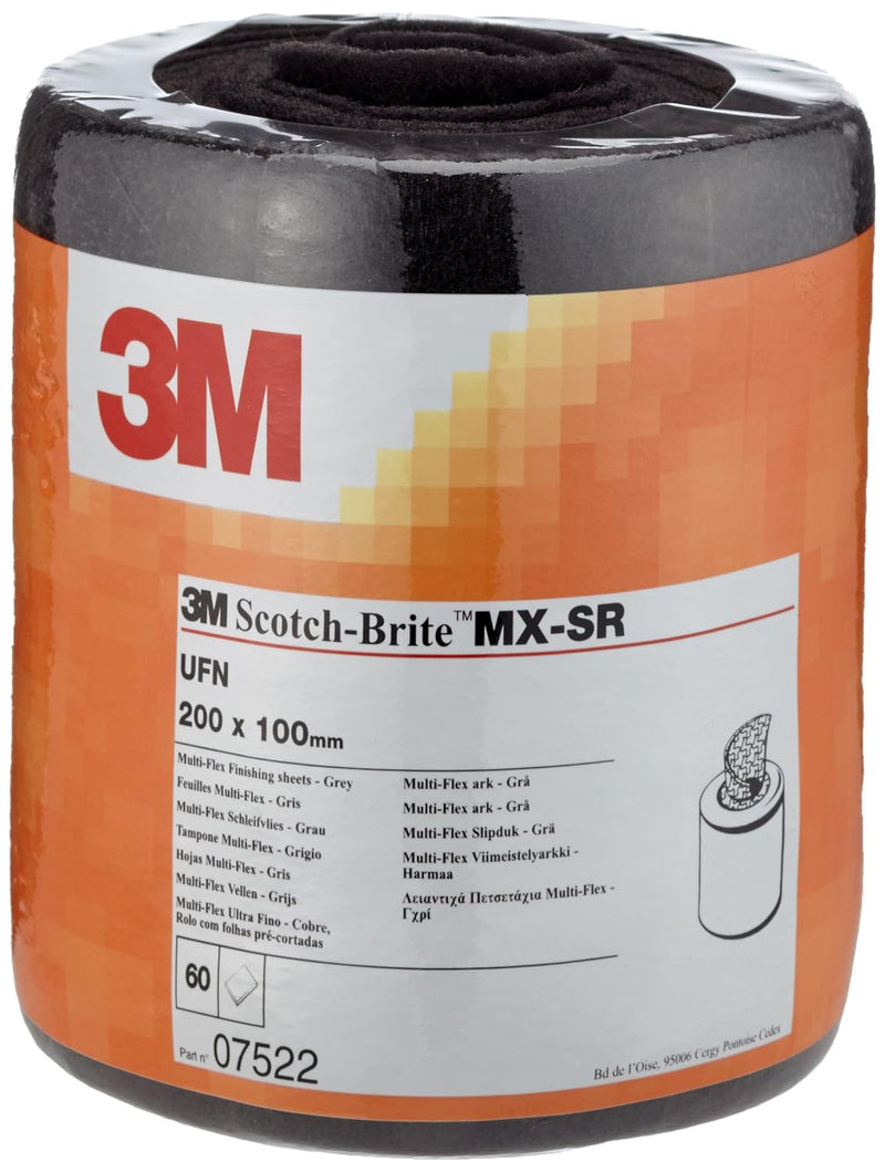 3M 07522 Scotch-Brite Mulit-Flex Vliesrolle MX-SR, S, ultra fine, 60-fach perforiert, 200 mm x 100 m