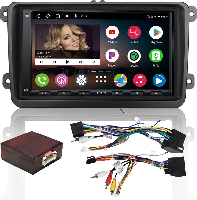 ATOTO A6PF Android Doppel-Din Autoradio Kompatibel mit VW Volkswagen/Golf/Polo/Tiguan, 7-Zoll Digita