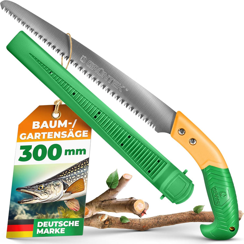 GRÜNTEK Gartensäge BARRAKUDA 300 mm, Baumsäge, Impuls gehärtete aggressive Spezial-Zahnung, Handsäge