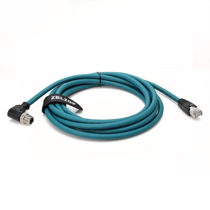ZBLZGP Ethernet-Kabel M12, 8 Positionen, X-Code, Stecker auf RJ45, Cat6a, abgeschirmt, für Cognex-In