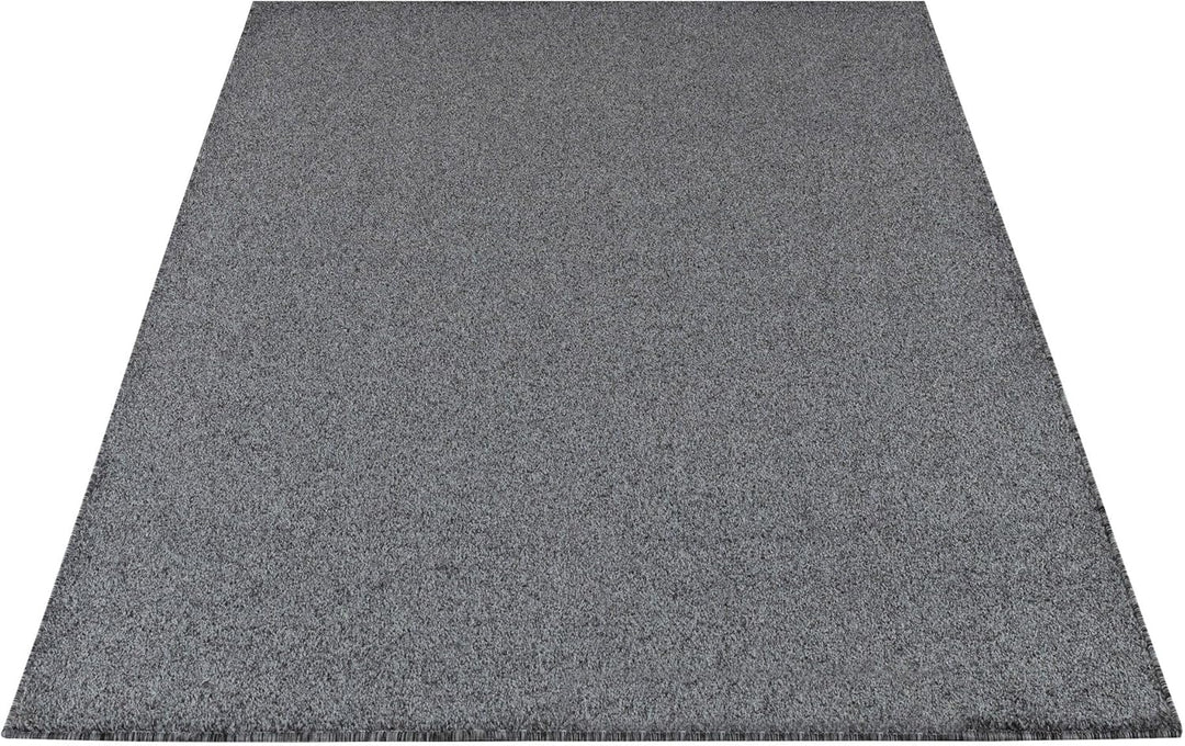 Carpetsale24 Teppich 200x290 cm Grau, Kurzflor, Einfarbig, Modern, Rechteckig, Pflegeleicht, rutschf