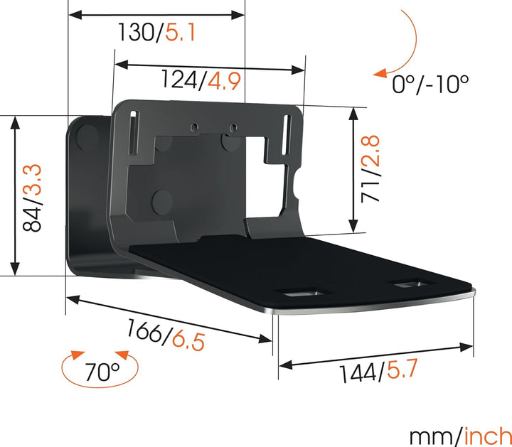 Vogel's SOUND 3205 Universelle Lautsprecher Wandhalterung, Max. 6,5kg, Bis zu 10° neigbar, Schwenkba