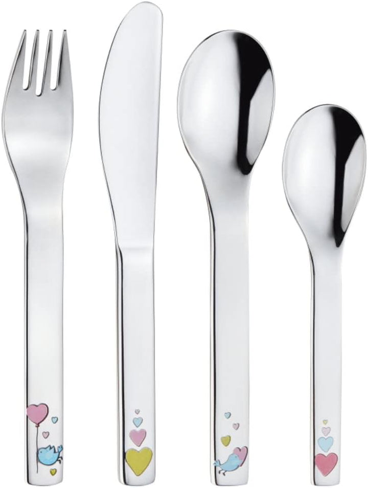 Kinderset Cora Herzen 7tlg. mit Gravur auf der Besteck-Rückseite (z.B. Namen) Kinderbesteck + Kinder