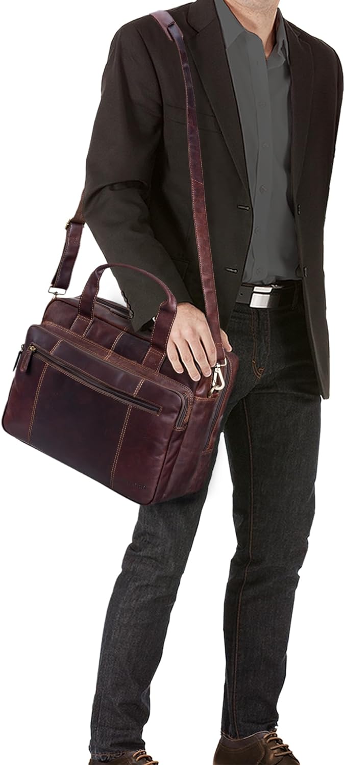 STILORD 'Experience' Vintage Lehrertasche Leder gross für Herren Damen XL Aktentasche Business Schul
