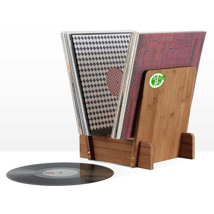 Stagecaptain LPSB-40 Bambus LP-Ständer Regal - Aufbewahrungs-Box für Vinyl-Schallplatten und mehr -