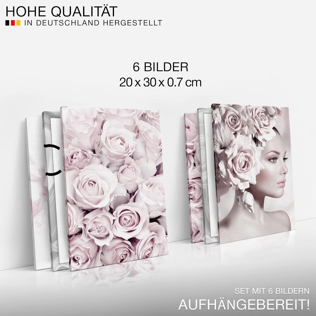 Novart Wandbilder Set - KOMPLETT AUFHÄNGFERTIG - Made in Germany - Moderne Bilder Coco Fashion Wohnz
