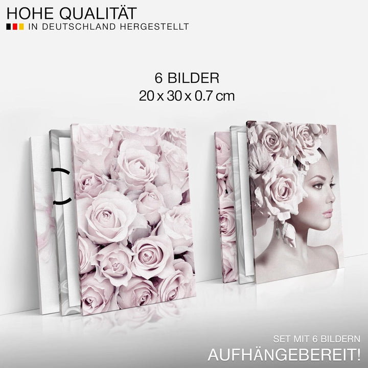 Novart Wandbilder Set - KOMPLETT AUFHÄNGFERTIG - Made in Germany - Moderne Bilder Coco Fashion Wohnz