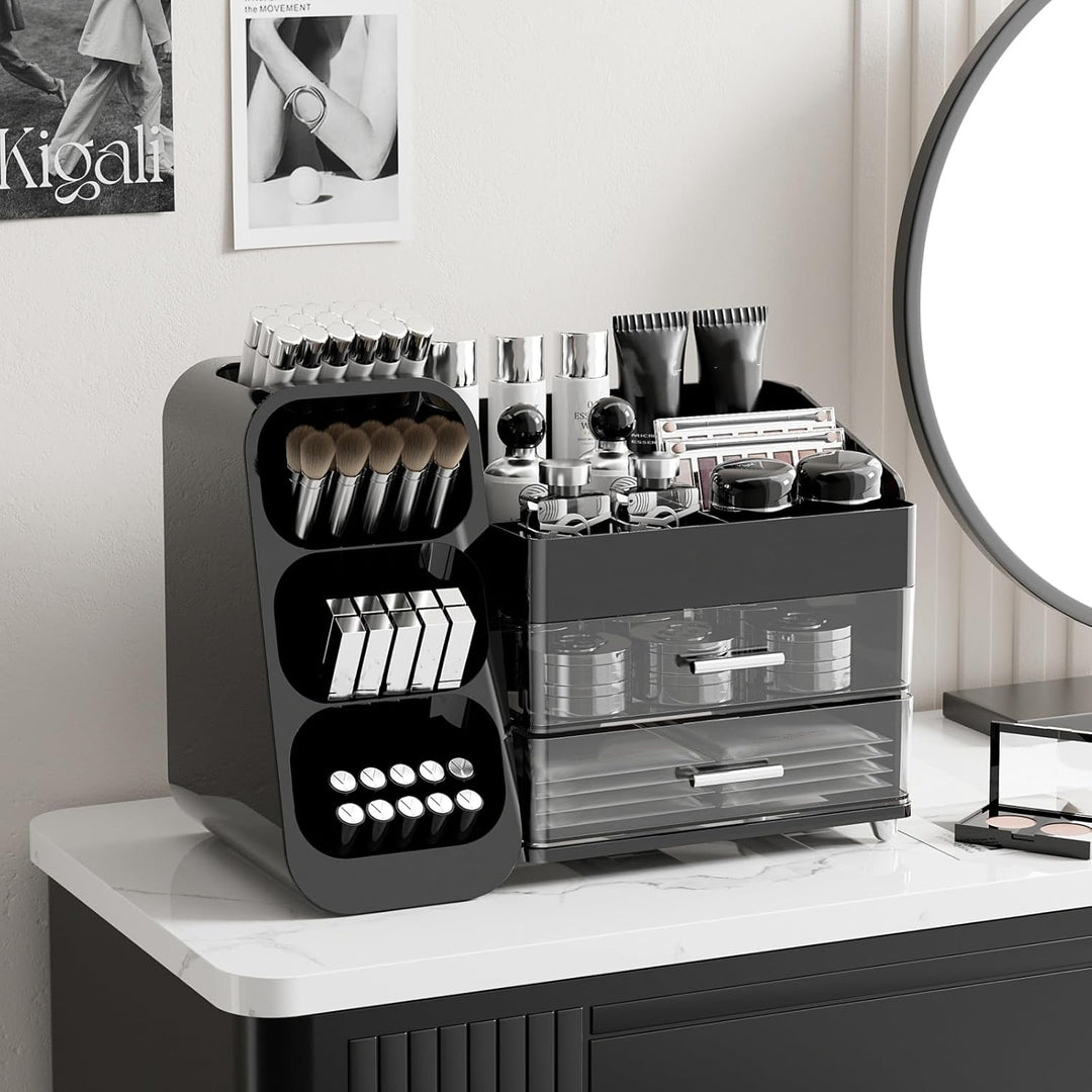 Kosmetik Organizer mit Schubladen,Schminktisch Organizer Grosse für Makeup,Schminke und Skincare Auf