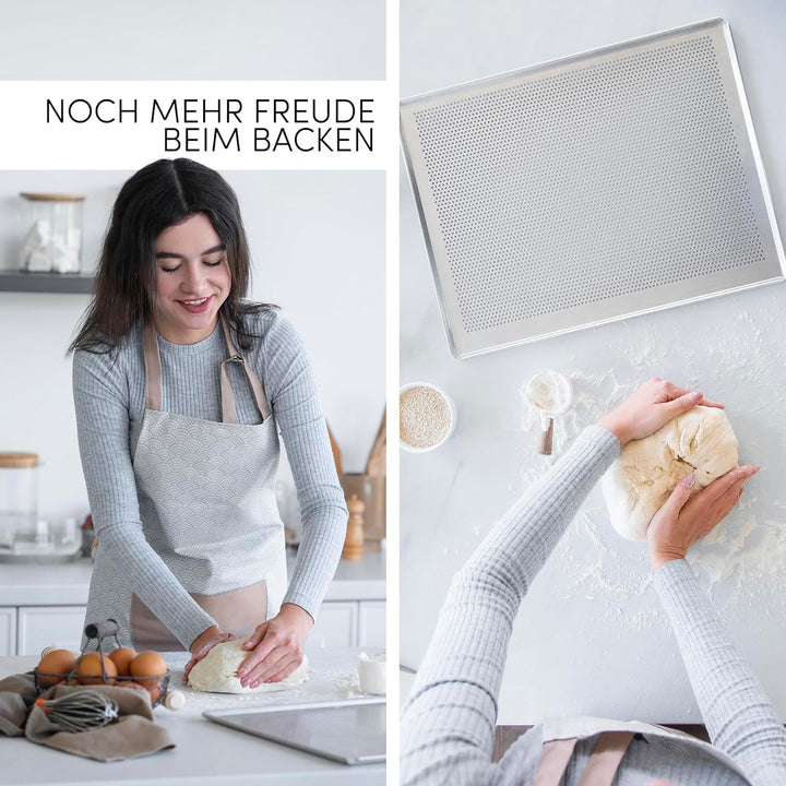 LEHRMANN Backblech perforiert 45 x 35 cm Lochblech Blech gelocht Pizzablech Kompartibel/Ersatz für B