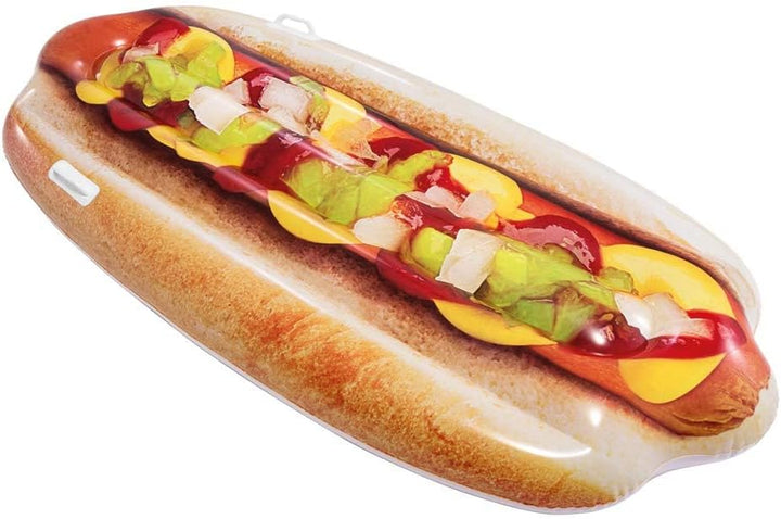Intex 58771EU - Aufblasbare Luftmatratze Hotdog, Vinyl, Mehrfarbig, 176x76x20 cm