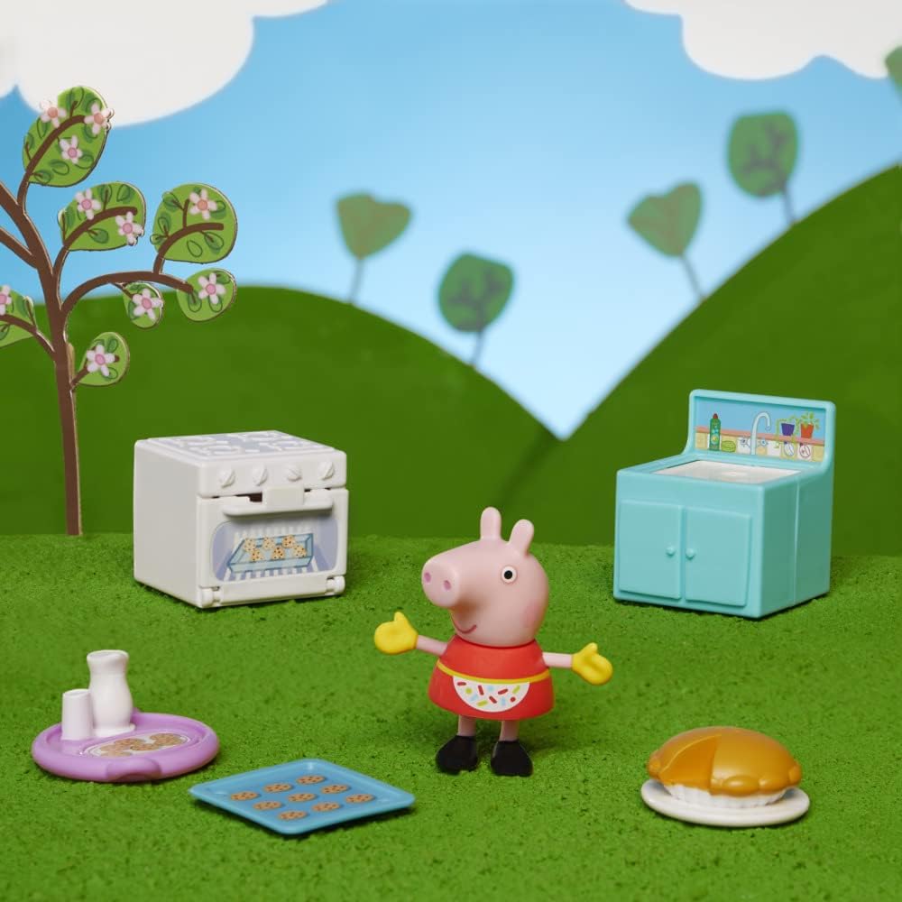 Peppa Pig Peppa’s Club Peppa Loves Baking Little Spaces Themed Preschool Toy, Includes 1 Figure and