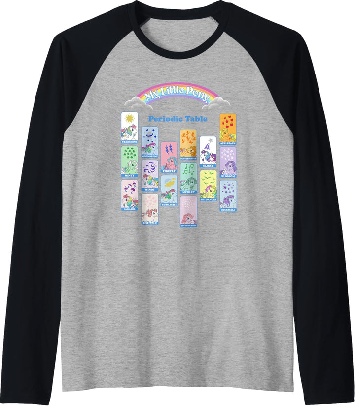 My Little Pony Retro Group Shot Periodic Table Raglan