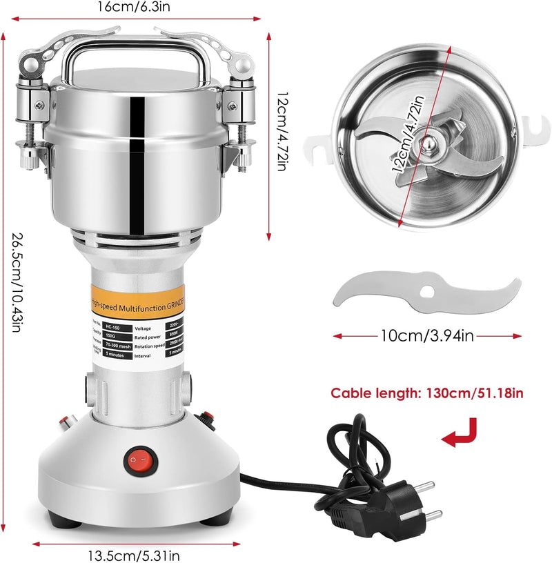 Kotsy 150g Tragbare Getreidemühle 220 V Hochgeschwindigkeits Schleifmaschine Mehl Pulver Maschine fü