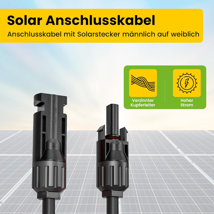 Offgridtec© Solarkabel 10m 6mm² MC-4-Verbindungskabel Stecker/Buchse Verlängerung, 10m