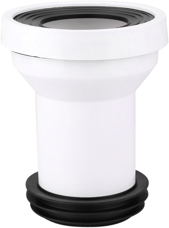 DEWIN WC Anschlussgarnitur, WC Anschlussrohr Kunststoff WC Kanalisation Abflussrohr Einbau Dichtung