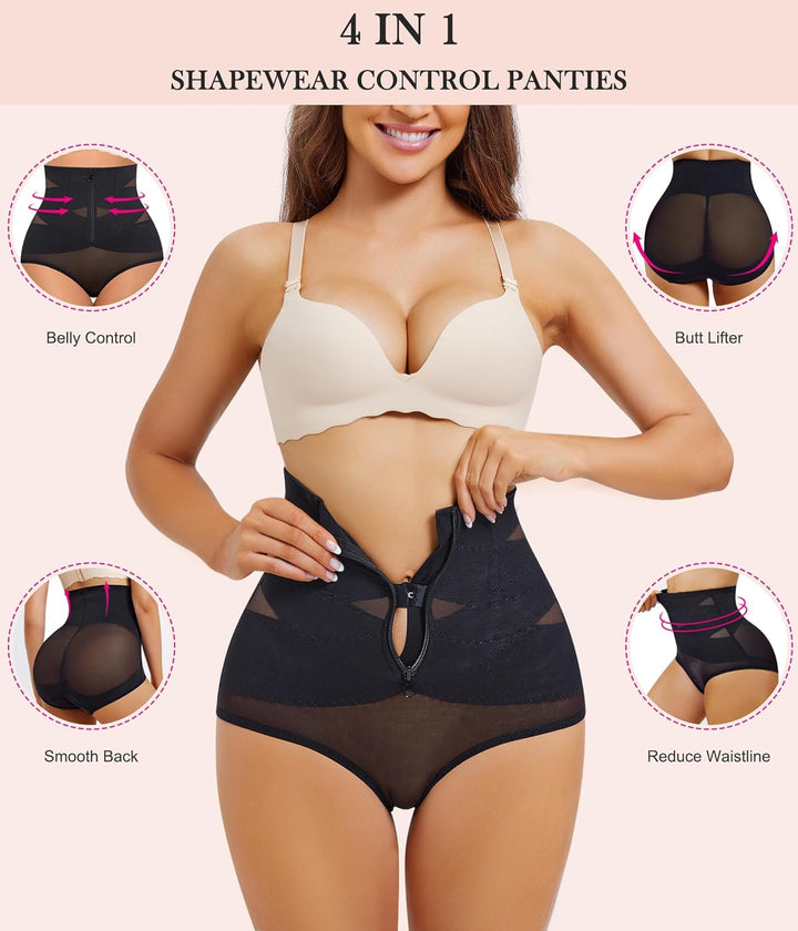 KUMAYES Damen Shapewear Bauchweg Unterhose Hoher Taille Nahtlose Miederhose Unterwäsche Bauchkontrol