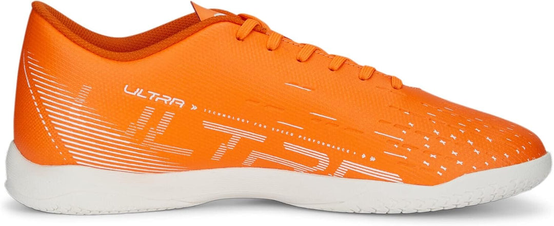 PUMA Herren Ultra Play It Fussballschuh 40.5 EU Ultra Orange Puma White Blue Glimmer, 40.5 EU Ultra