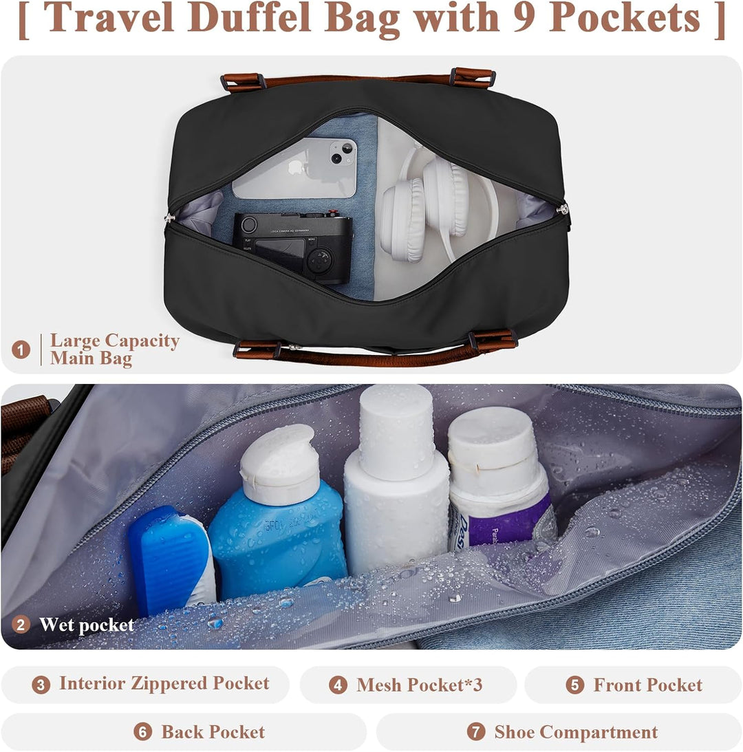 Reisetasche Damen Handgepäck Tasche Sporttasche Weekender Bag Schwimmtasche Wasserdicht Travel Bag D