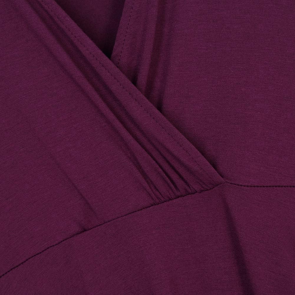 KOJOOIN Damen Umstandskleid Schwangerschafts Kleid für Schwangere Stillkleid V-Ausschnitt Langarm mi