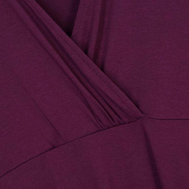 KOJOOIN Damen Umstandskleid Schwangerschafts Kleid für Schwangere Stillkleid V-Ausschnitt Langarm mi