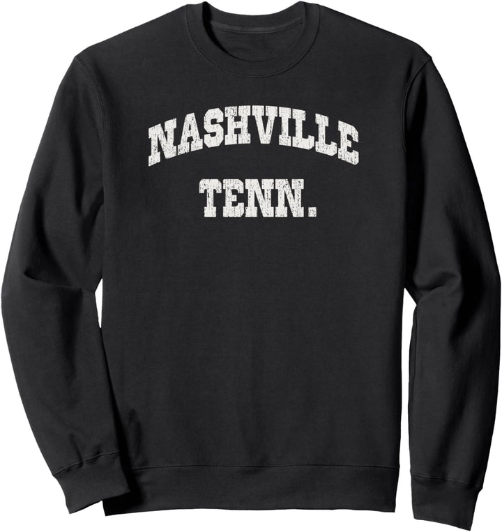 Trendy Nashville Tenn. Simple Bold Collegiate Text Sweatshirt
