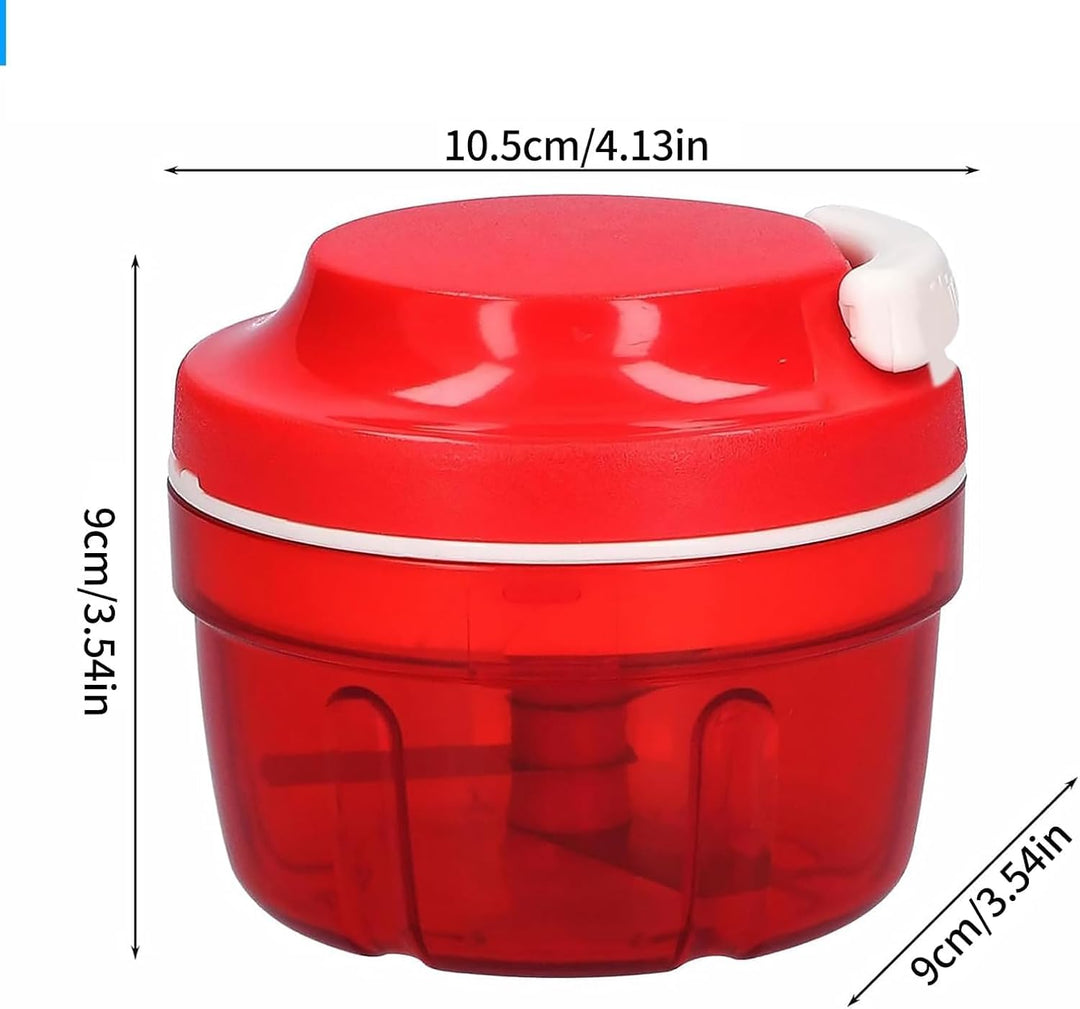 ANBOO Zwiebelschneider manuell Zwiebelhacker, Rot Zwiebel Zerkleinerer manuell mit Kabelzug, Küche,