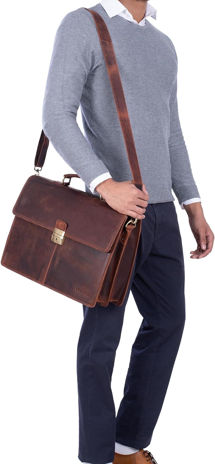 STILORD 'Edward' Herren Aktentasche Dokumententasche Laptoptasche Business Büro Tasche mit Schulterg