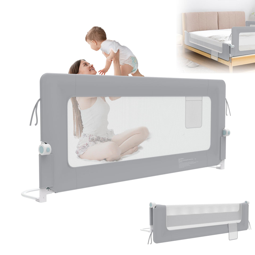 XMTECH 1st Bettgitter 180 cm Bettschutzgitter Kinderbettgitter für Kinder, Rausfallschutz Bett Babyb