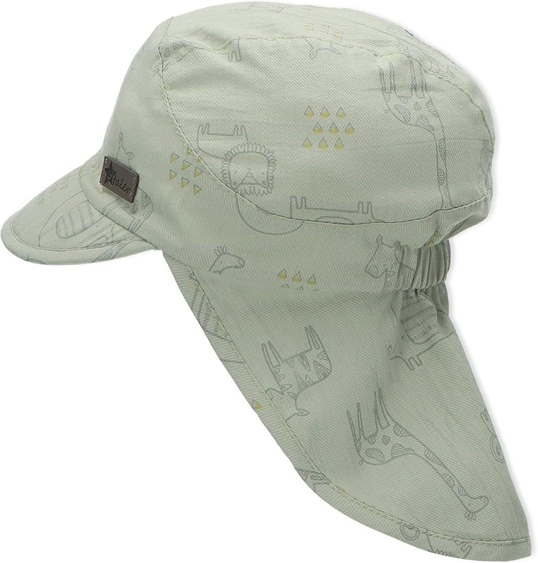 Sterntaler Unisex Schirmmütze mit Nackenschutz Zoo Sonnenhut 45 mittelgrün, 45 mittelgrün