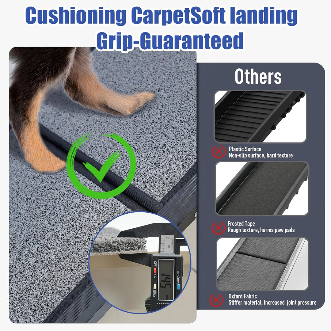 BACOENG Hunderampe Auto Klappbar, Hundetreppe Auto mit Rutschfester Teppich, 160cm rutschfest Hunder