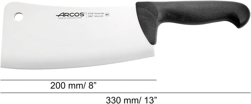 Arcos,296725,Serie AA82900 -Hackmesser Metzgermesser -Klinge Nitrum Edelstahl 200 mm- HandGriff Poly