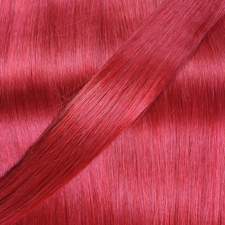 hair2heart Extensions Echthaar Bondings Gewellt - 200 Strähnen 1g 40cm 0/44 rot intensiv #Rot 40cm,