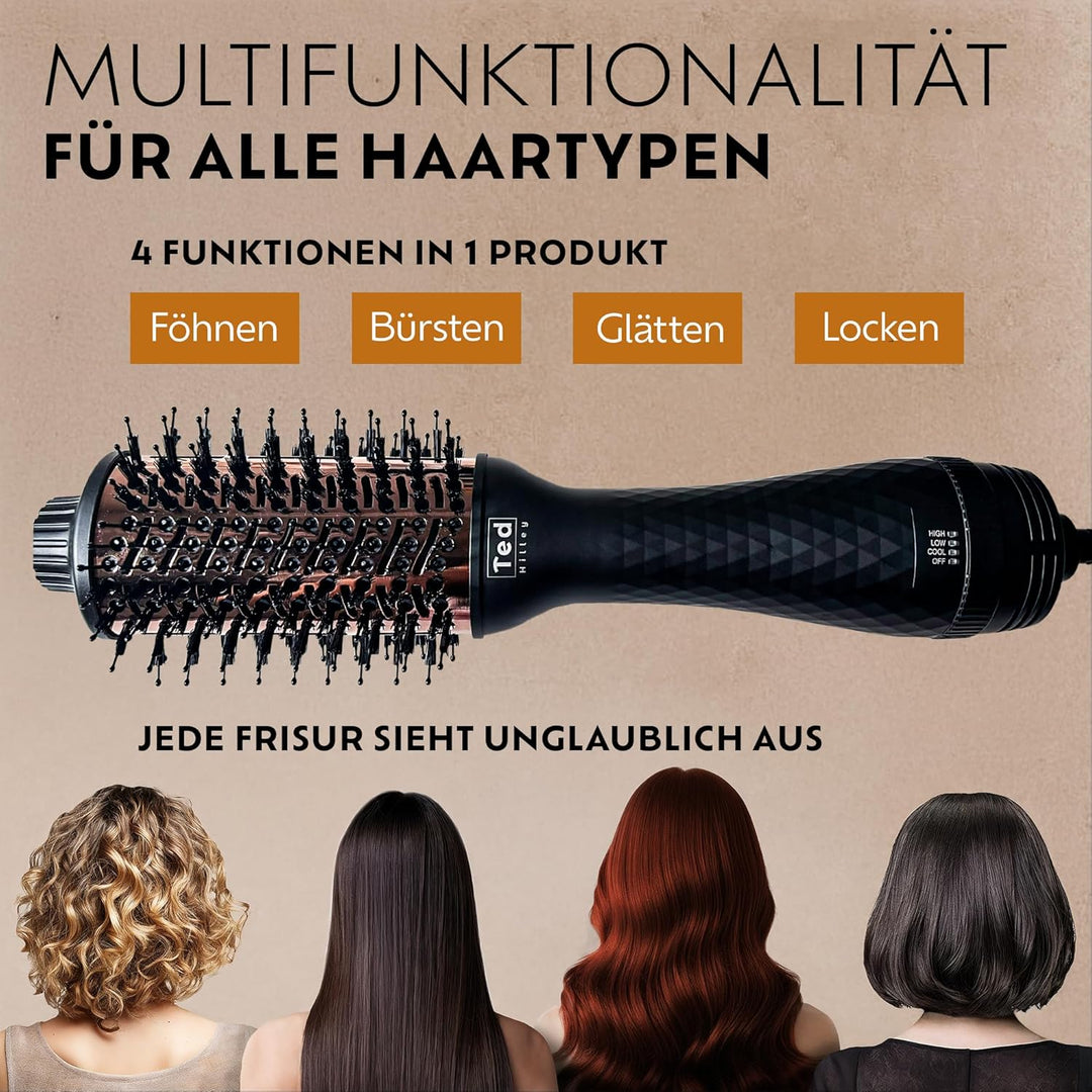 DuoStyle® Titan Föhnbürste & Warmluftbürste mit Ionen – 2-in-1 Haartrockner Bürste für Volumen, Glät