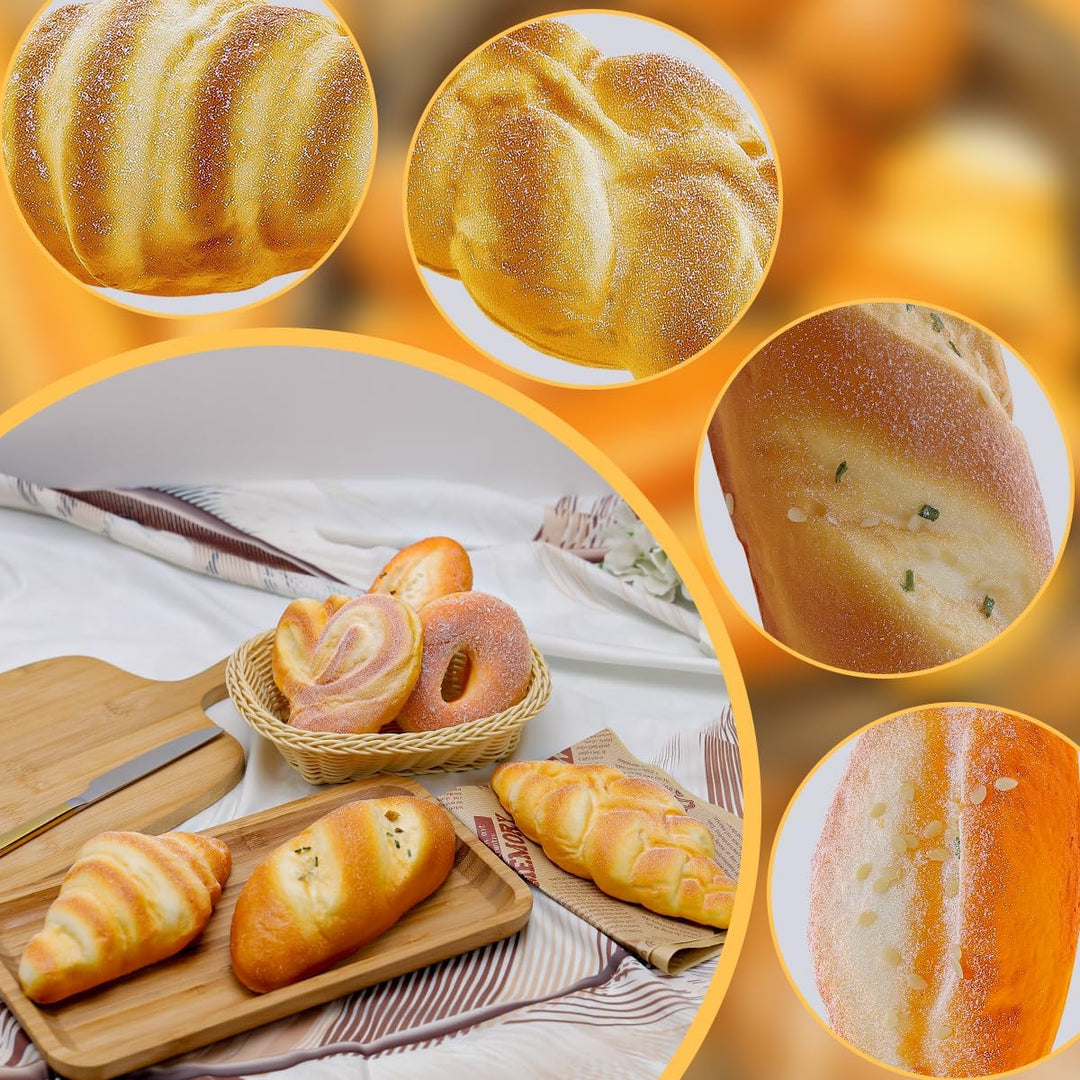 6 Stück Kunstbrot Dekor Gefälschte Donut Sesam Kokosnuss Croissant Anzeige Lebensecht Französisch La
