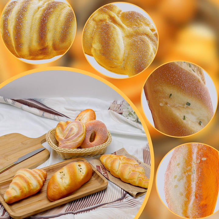 6 Stück Kunstbrot Dekor Gefälschte Donut Sesam Kokosnuss Croissant Anzeige Lebensecht Französisch La