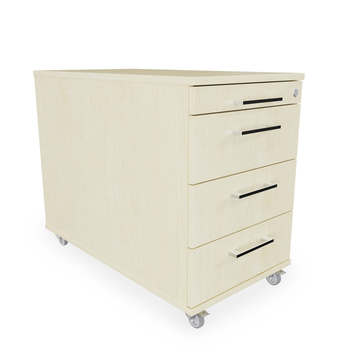 goodsforbusiness GmbH Büro Rollcontainer 80cm 3 Schubladen, 1 Materialauszug, abschliessbar 65x43x80