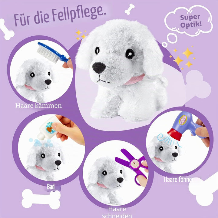HERSITY Tierarztkoffer Kinder Hunde Kinderspielzeug, Hundesalon Spielzeug Rollenspiel, Tierarzt Spie
