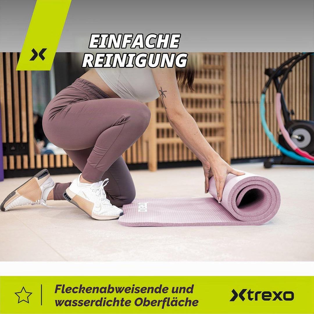 TREXO NBR Übungsmatte in Hellrosa 183 x 61 cm Material von aussergewöhnlicher Haltbarkeit und Flexib