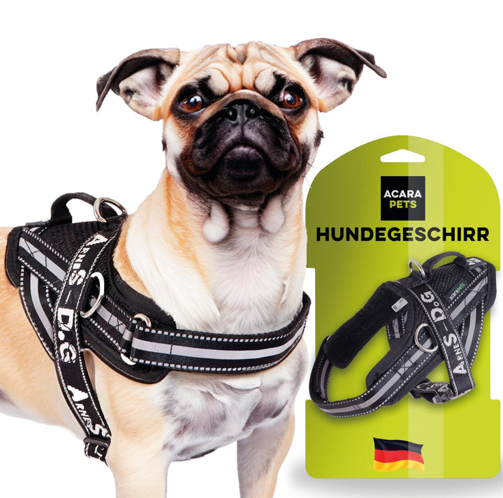 Hundegeschirr mit 3 Metallringankern zur Befestigung an der Brust oder Brust des Hundes, ohne den Ha