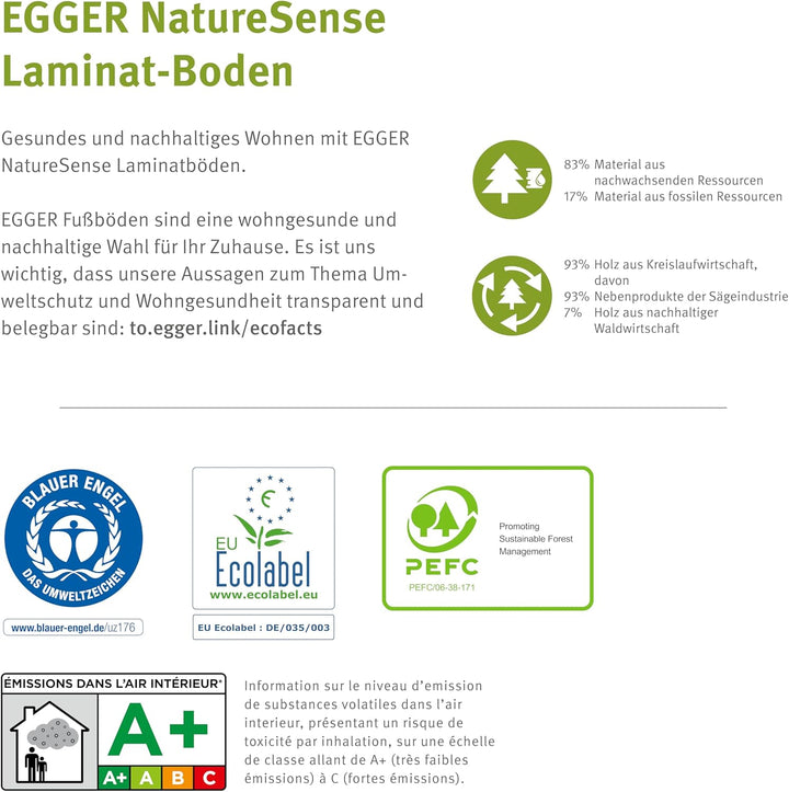 EGGER NatureSense Laminat EL2700 Woodwork Eiche 1292x193x7mm (2,494m²) 2,494m² | Boden, 2,494m² | Bo