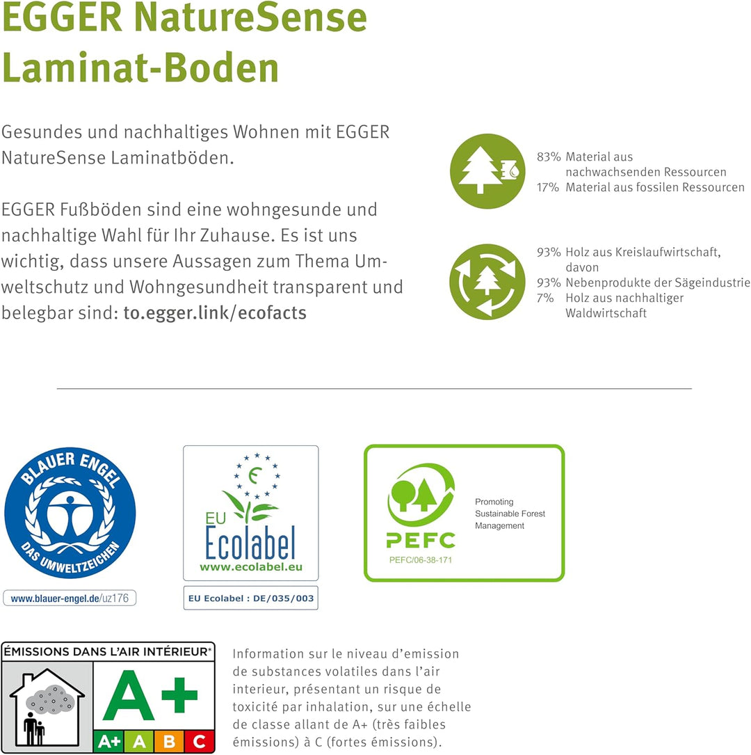 EGGER NatureSense Laminat EL2067 Wildeiche natur 1292x193x7mm (2,494m²), EL2067