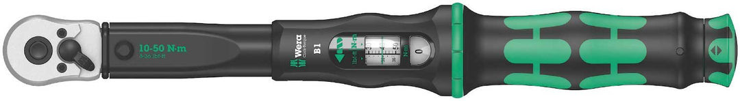 Wera 05075610001 Click-Torque B 1 Drehmomentschlüssel mit Umschaltknarre Schwarz, Grün 3/8", 10-50 N