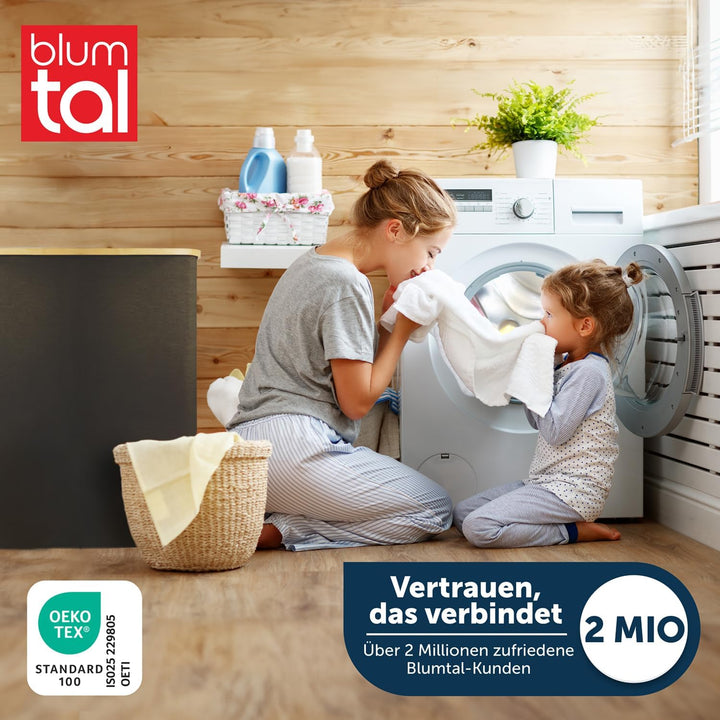 Blumtal Wäschesammler 140 L - Wäschekorb 2 Fächer mit herausnehmbarem Wäschesäcken - Pfandflaschen A
