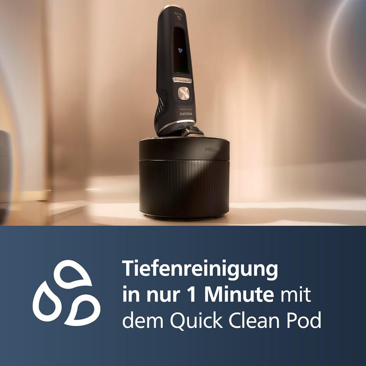 Philips Rasierer S9000 Prestige - Elektrischer Nass- und Trockenrasierer, Schwarz matt, Lift & Cut-R