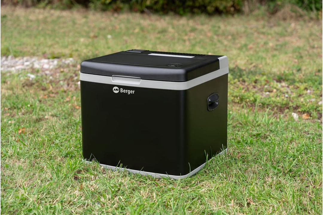 BERGER Kompressor Kühlbox 42 Liter mit 230V & 12V | Hybrid Kühlbox Auto elektrisch | Perfekt für Cam