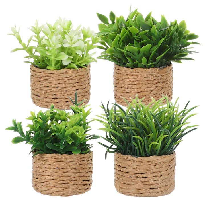 Supvox 4Pcs Miniatur Pflanzen Puppenhaus Deko Künstliche Bonsai