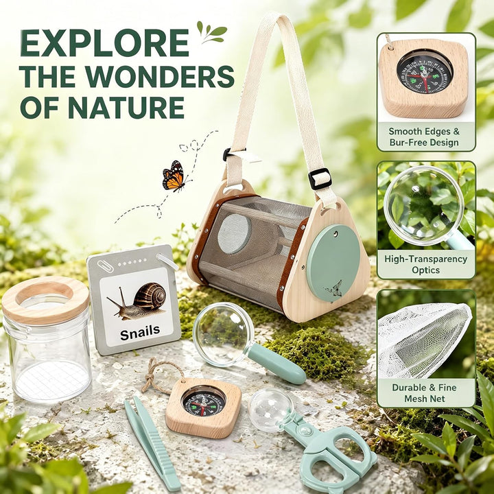 Entdecker Kit & Insektenfänger-Set, Kinder Abenteuer Entdecker Bug Set Insektenbeobachtungskäfig aus