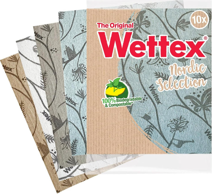 Wettex The Original schwedische Geschirrtücher für die Küche, 10 Stück, super saugfähige Schwämme, K