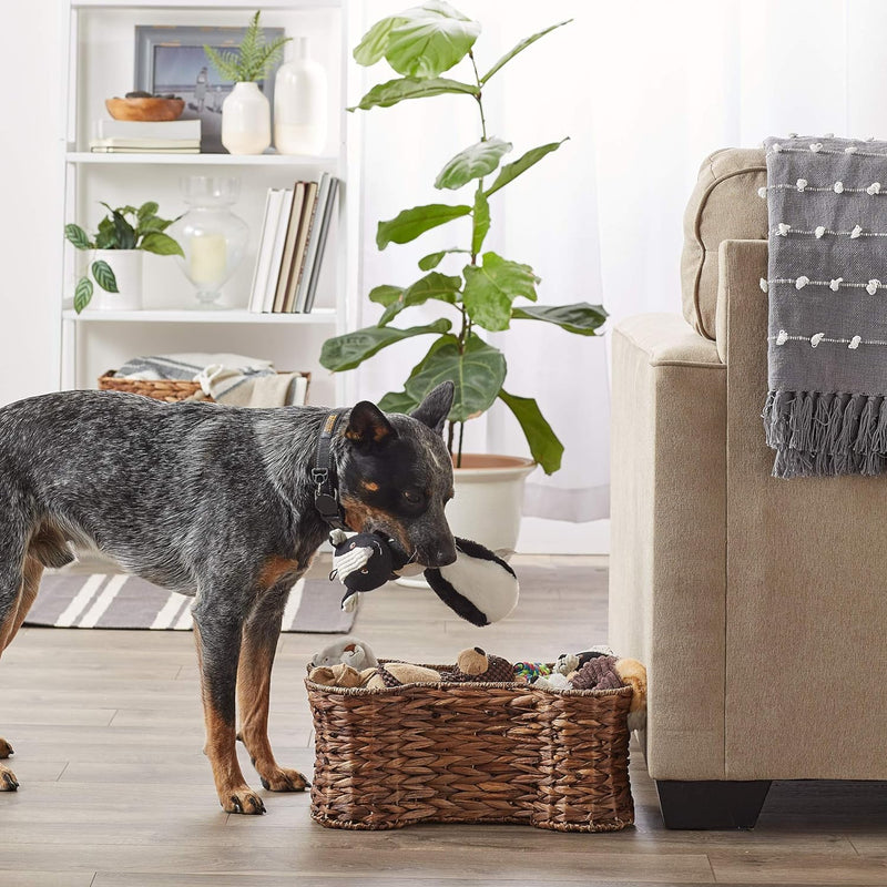 Bone Dry Pet Storage Collection Hyazinthe Spielzeugkorb, Knochenform, Dunkelbraun, klein Dunkelbraun